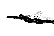 A dynamic Swimming Action Silhouette, an Illustration by Amazin_art (Thumbnail 23 of 31)
