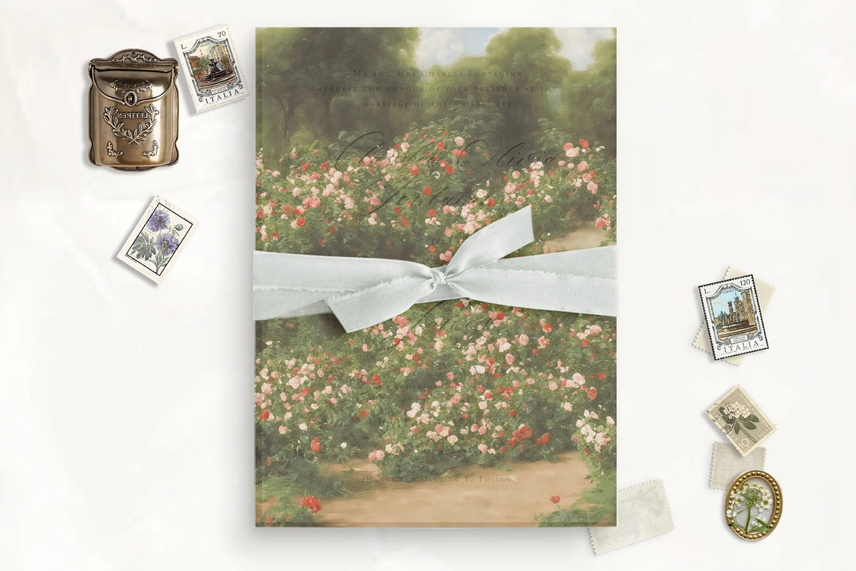Rose Garden Printable Vellum Overlay, an Invitation Template by SilverJoyAtelier (Photo 1 of 2)
