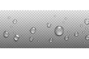 Realistic rain drops, air bubblies