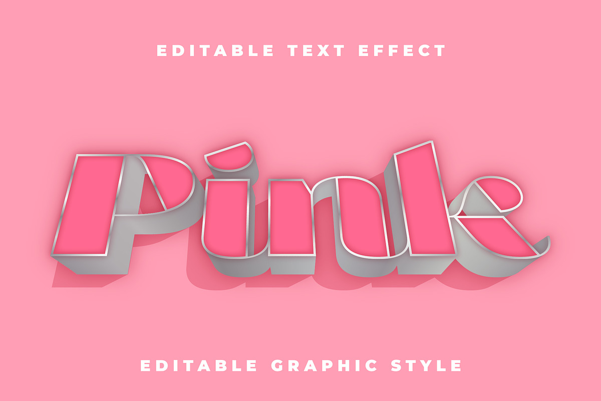 3D Curved Hollow Frame Text Effect preview 3