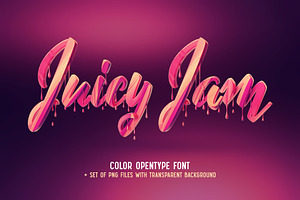 Juicy Jam – Color Bitmap Font, a Script Font by Gleb Guralnyk