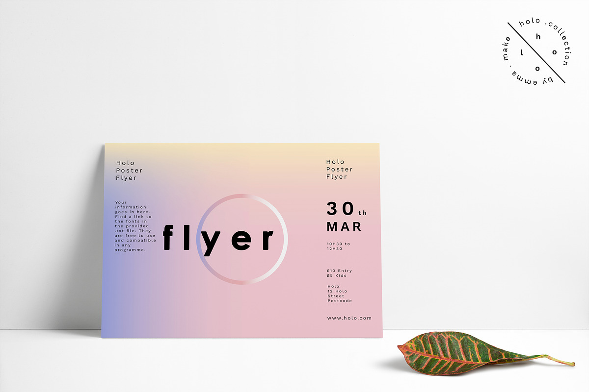 Holo Poster Flyer, a Flyer Template by Emma Make (Photo 3 of 9)