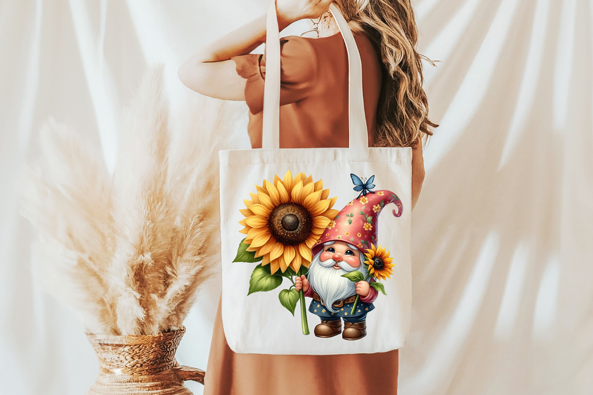 Gnome Sunflower Sublimation PNG, an Illustration by Pixels.Craft (Photo 5 of 7)