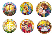 Round Stained Glass Easter Nativity, an Illustration by CreationArt (Thumbnail 5 of 5)