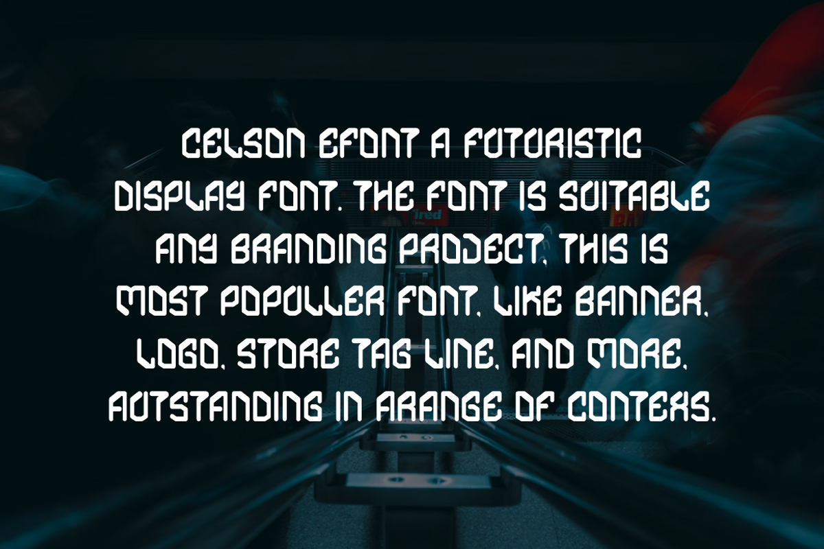 Celson Efont - Futuristic Font, a Sans Serif Font by Iqsiart Studio (Photo 6 of 6)