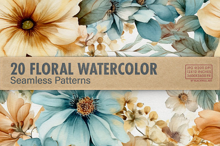 Floral Watercolor Seamless Patterns