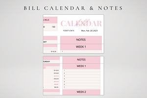 Excel Monthly Bill Calendar Template