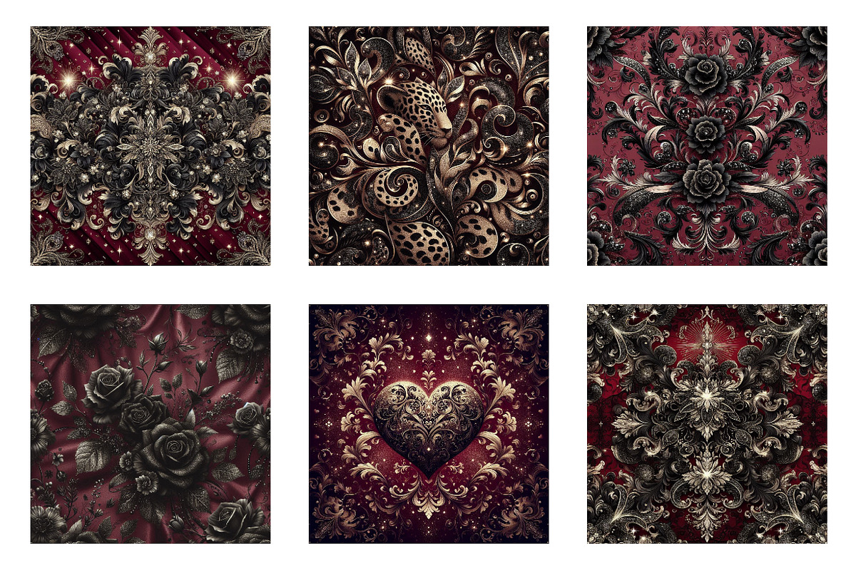 Burgundy and Black Glitter Digital, an Illustration by CreationArt (Photo 2 of 5)