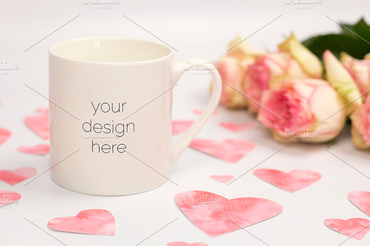 Valentine's Day Mug Mockup, a Cups & Container Mockup by Kreanille Design