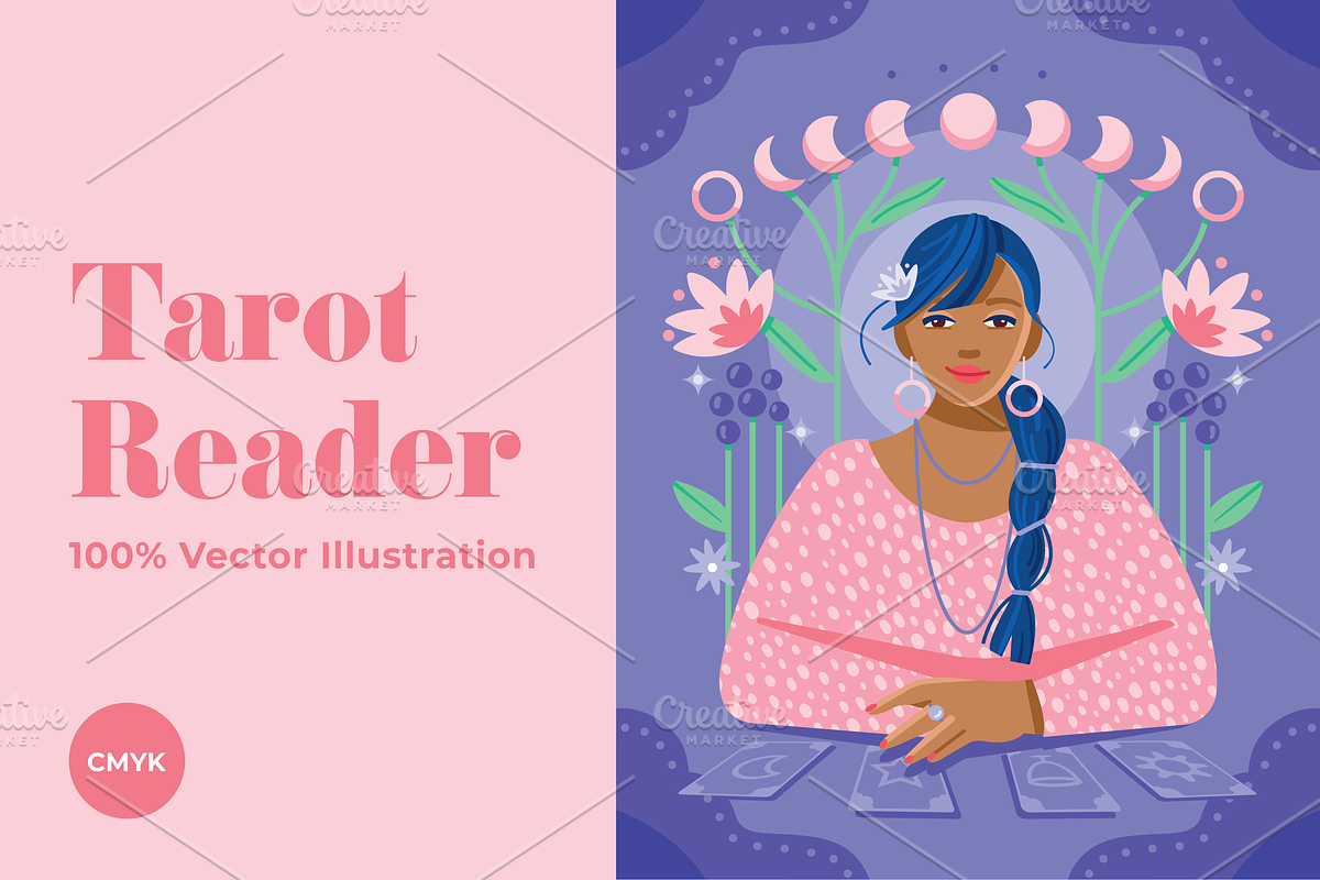 Tarot Reader Illustration, a Person Illustration by @JennyPaintsWithPixels