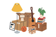 Moving boxes vector set, an Object Illustration by Torontotokio (Thumbnail 4 of 6)