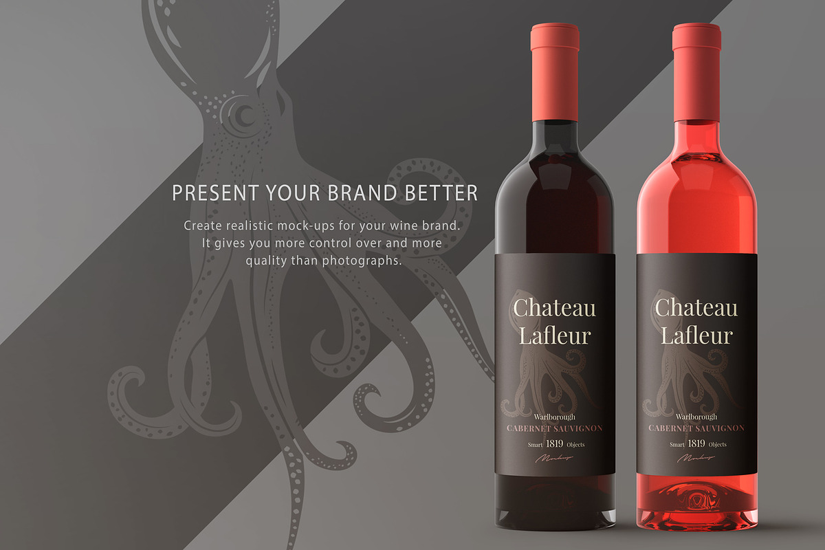 Wine Bottle Mockup Kit, a Merchandise Mockup by PSD Market (Photo 2 of 16)