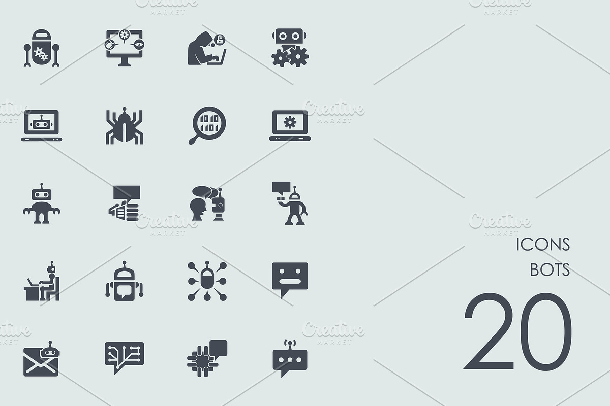 Bots icons, an Outline Icon by Palau