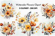 Watercolor Flower Clipart Bundle PNG, a Decorative Illustration by danishgraphics (Thumbnail 1 of 6)