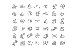 Psychology and mental line icons, an Outline Icon by Tettygreen
