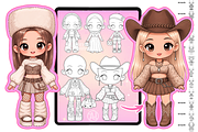 Chibi Procreate Outfit Pose brushes, a Brush Add-On by Revabrush (Thumbnail 6 of 18)