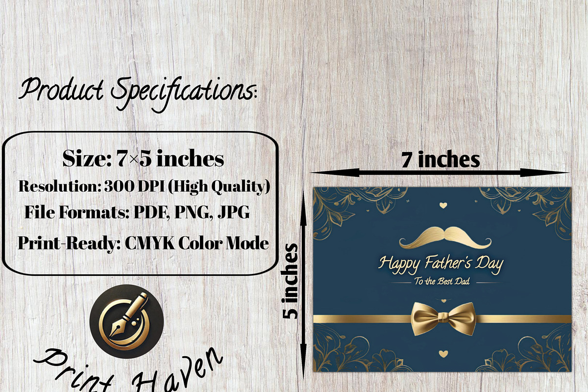 Father's Day Greeting Card 7x5, a Card Template by Print Haven (Photo 3 of 4)