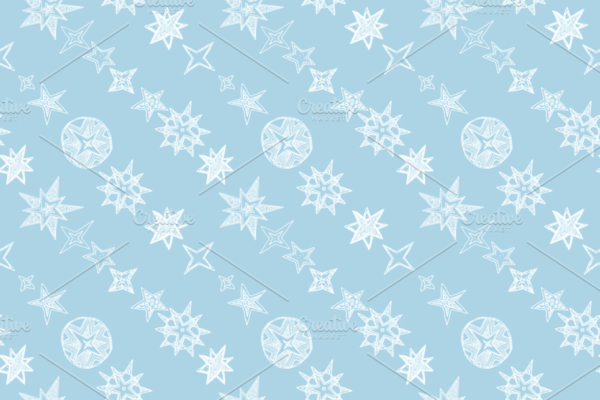 Seamless starry pattern set preview 3