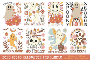 Boho Retro Halloween PNG Bundle