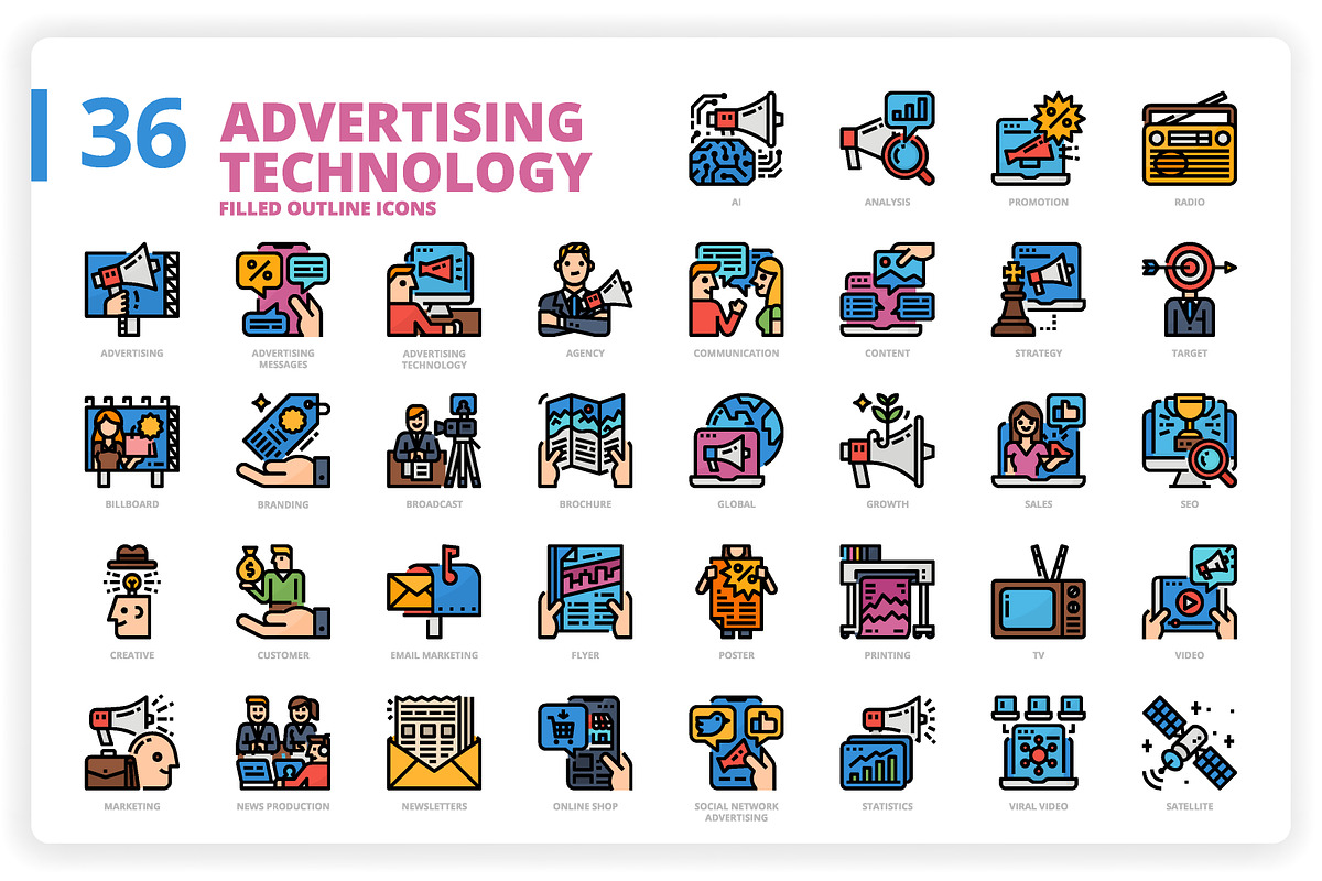 3,600 Icons x3 Styles, an Outline Icon by monkik (Photo 5 of 299)