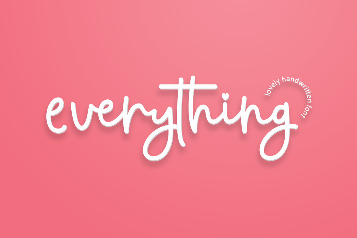 Everything Handwritten Font, a Handwritten Font by Graphix Line Studio (Photo 1 of 7)