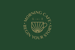 Morning Cafe Logo Beverage Badge, a Branding & Logo Template by Signatoro