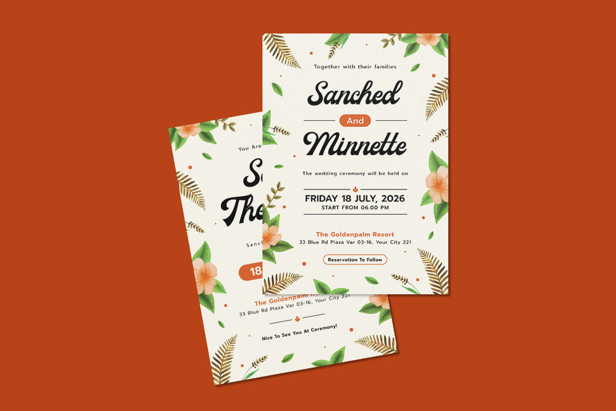 Atmos Wedding Invitation Template, an Invitation Template by iDoodle Studio (Photo 4 of 4)