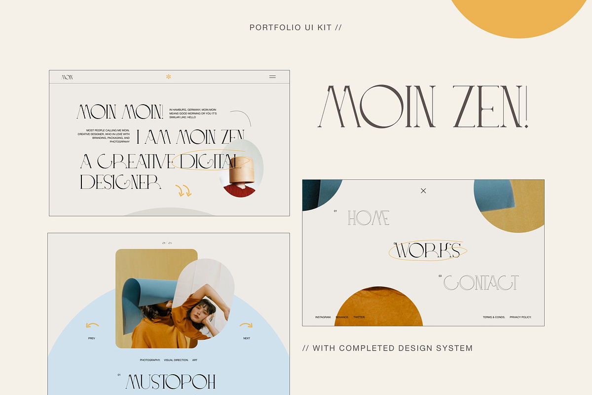 Moin Zen | Portfolio UI KIT Template, a Landing Page Template by Skolastika Phoebe (Photo 3 of 6)