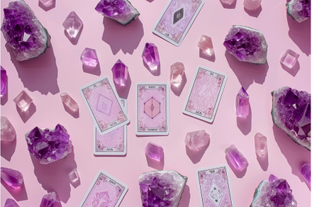 Lavender Tarot Spread with Amethyst, a Nature Photo by LaVika