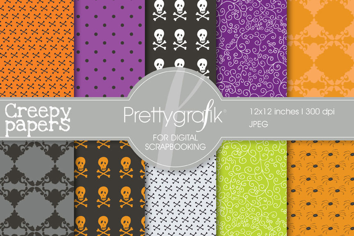 Halloween digital papers scrapbook