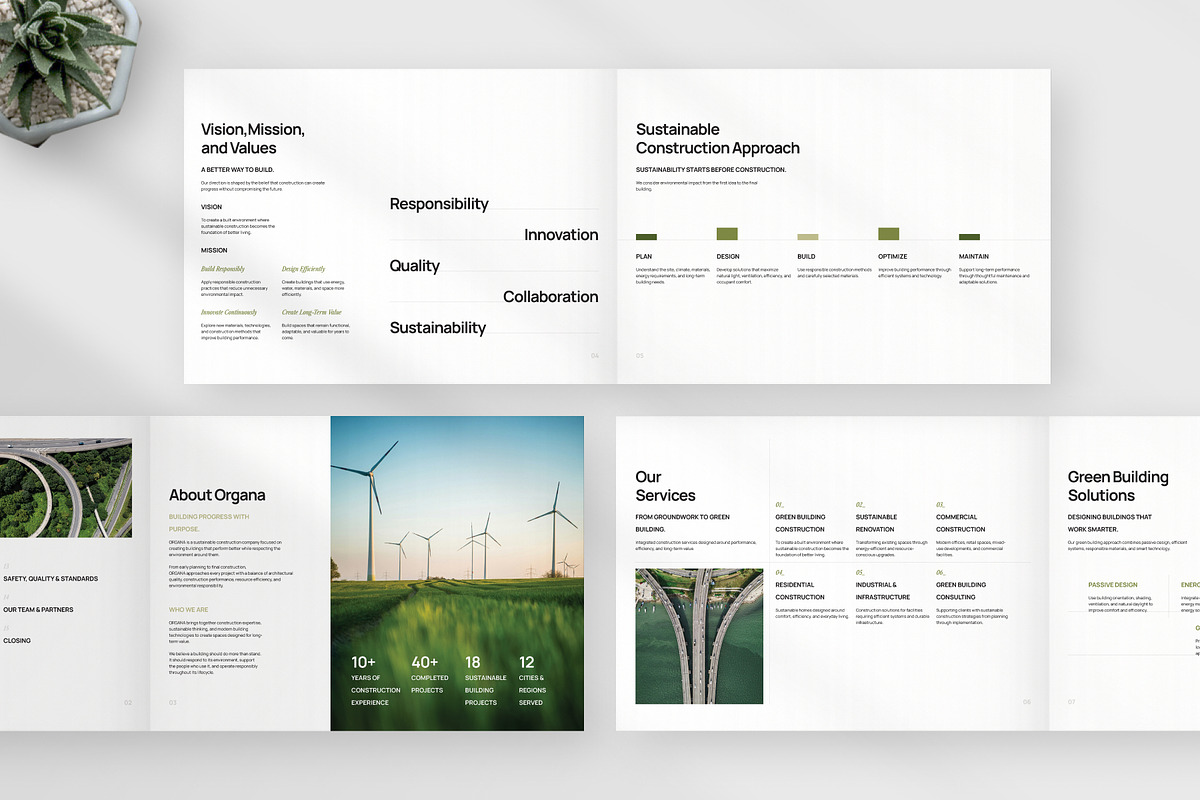 Green Construction Company Profile, a Magazine Template by trabaskriya (Photo 4 of 7)