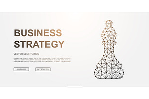 Polygonal chess bishop wireframe, an Illustration by GraphiShop