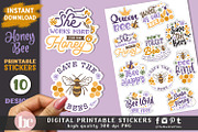 Honey & Bee Stickers Pack PNG, an Animal Illustration by TheBlackCatPrints (Thumbnail 3 of 3)