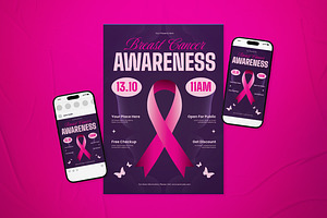 Breast Cancer Awareness Flyer Set, a Flyer Template by The Good Store
