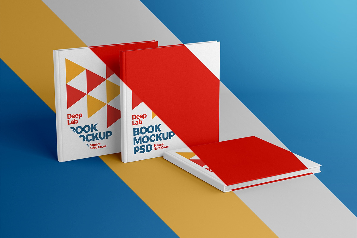 Square Book Hardcover Mockup Set, a Print Template by Deeplab (Photo 4 of 20)