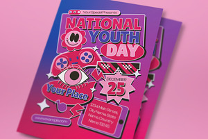 Y2K National Youth Day Flyer Set