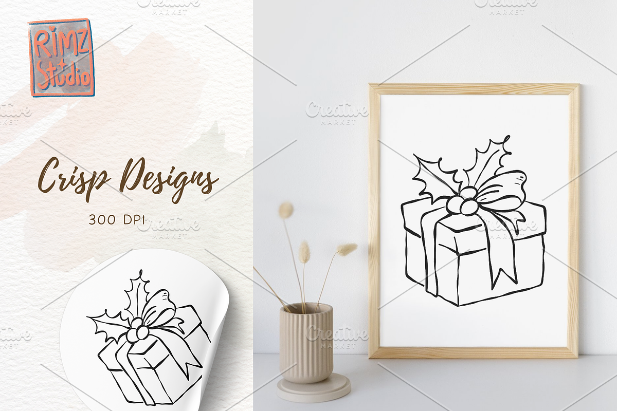 Hand-Drawn Christmas GIFT BOX SVG, an Object Illustration by RimzStudio (Photo 4 of 8)