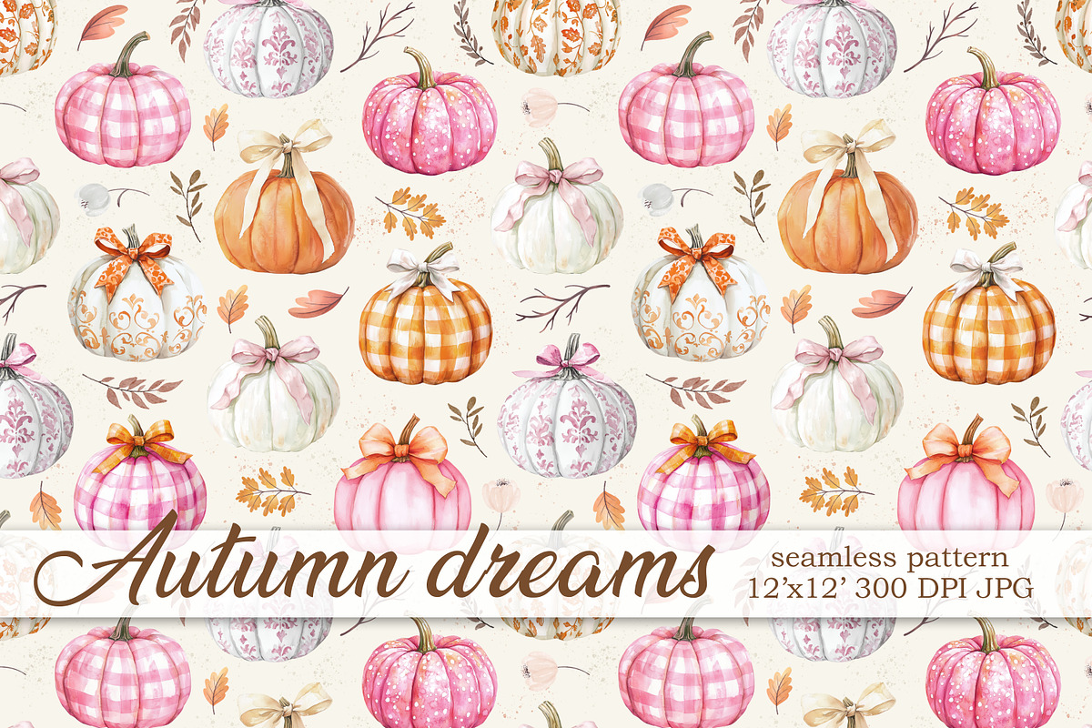 Pumpkin Pastel Seamless Pattern, a Pattern Graphic by Kreeya Art Shop (Photo 1 of 9)