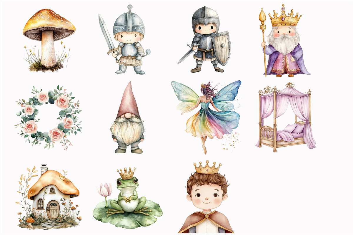 Fairytale Watercolor Clipart, an Illustration by Design Market (Photo 5 of 5)