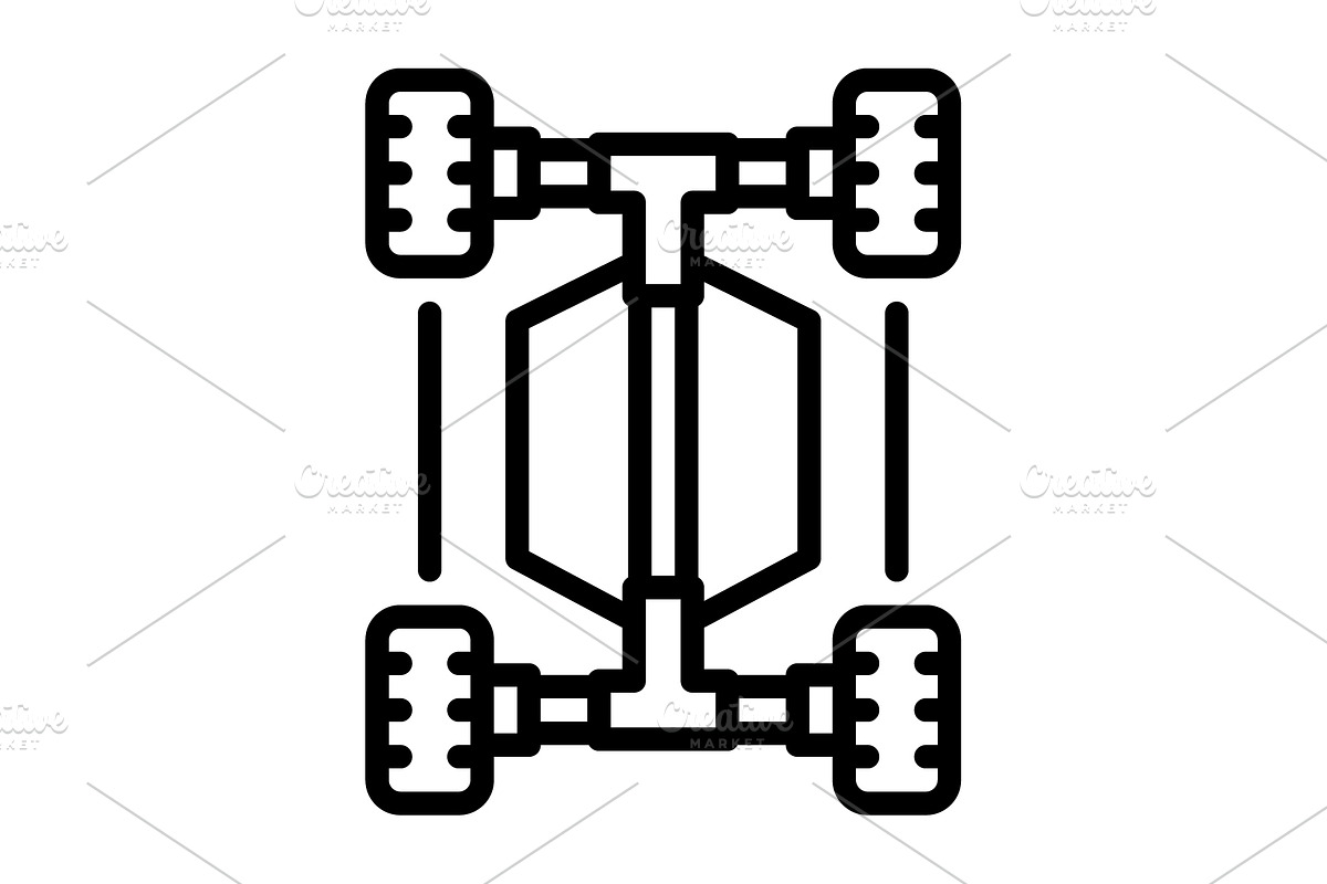Fwd car black icon, an Outline Icon by Creative priyanka