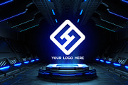 Futuristic pedestal Logo mock-ups, a Product Mockup by S_design (Thumbnail 8 of 12)