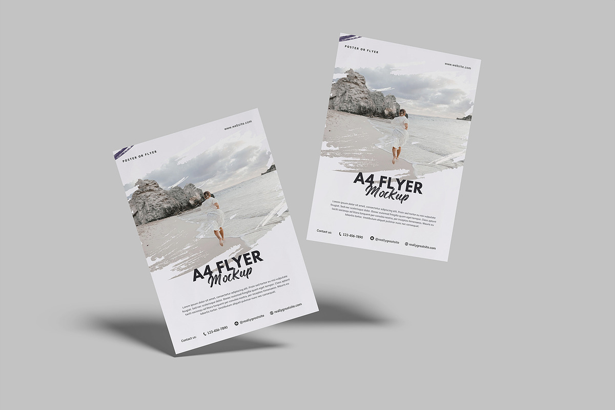 A4 Flyer Mockup, a Flyer Template by Graphiculon (Photo 4 of 11)