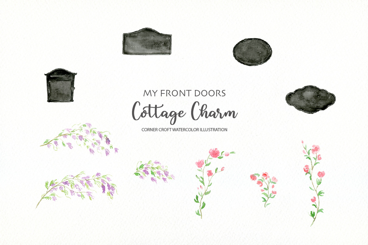 Watercolor Cottage Front Doors, a Person Illustration by Corner Croft (Photo 4 of 8)