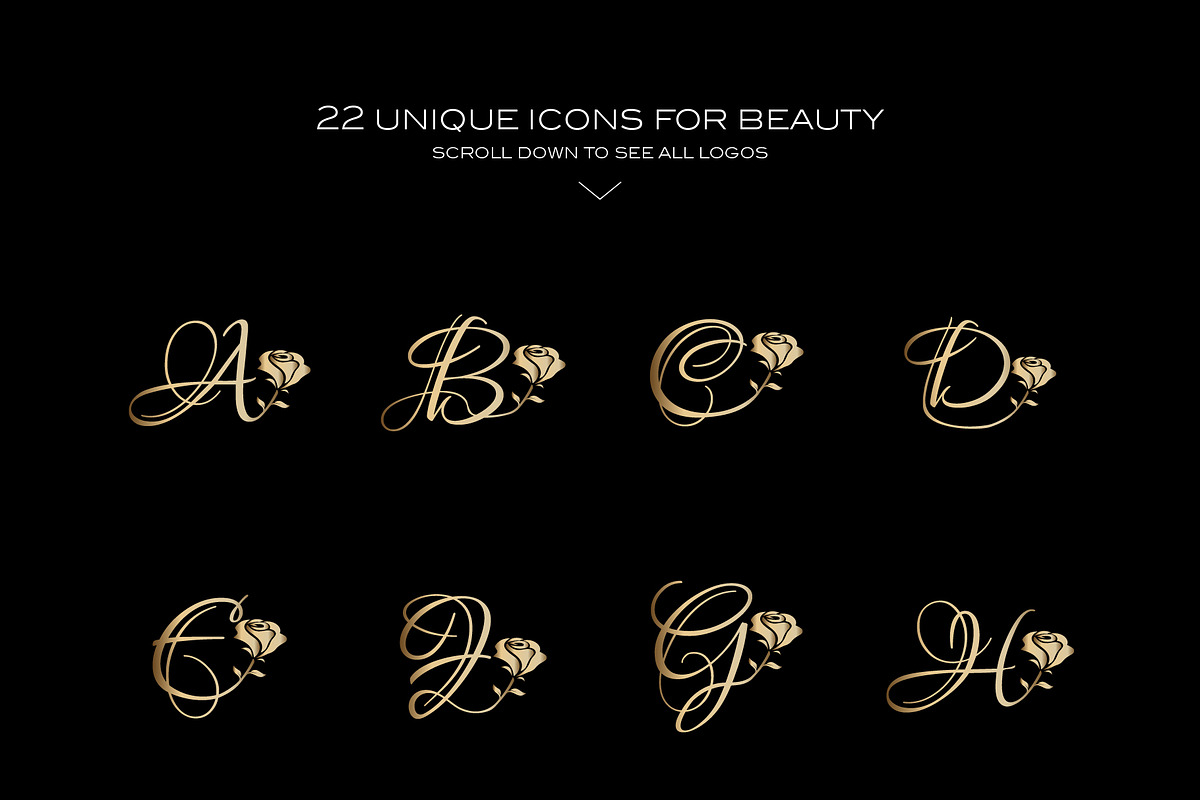 Luxury Letter A-Z with Rose Logo Kit, a Branding & Logo Template by Luxury Logos (Photo 4 of 12)