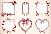 Romantic Bows Frames Patterns, an Illustration by Digital Artistic99 (Thumbnail 3 of 9)