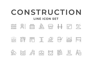 Set line icons of construction, an Outline Icon by motorama