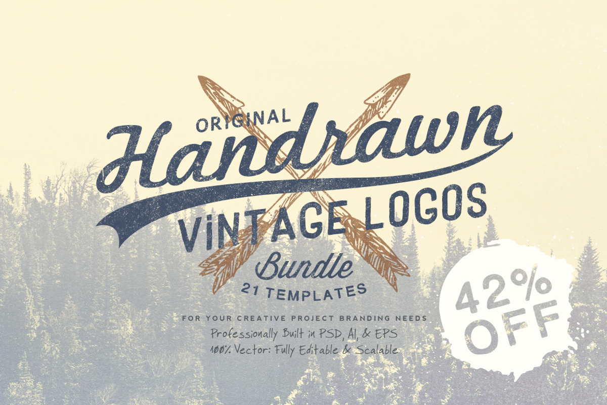 Hand Drawn Vintage Logos Bundle, a Branding & Logo Template by Yusof Mining (Photo 1 of 5)