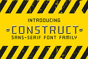 Construct family font, a Sans Serif Font by Fontop (Thumbnail 1 of 17)