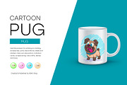 Cute cartoon pug, Tshirt, PNG., an Animal Illustration by KENO Mascots (Thumbnail 2 of 6)