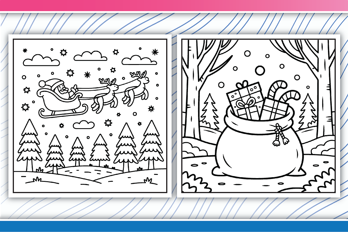 Christmas Landscape Coloring Pages, an Illustration by LightExpress (Photo 3 of 6)